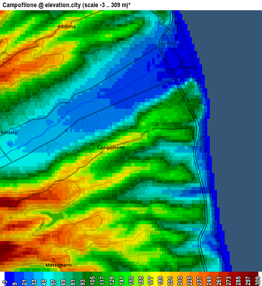 Campofilone elevation map