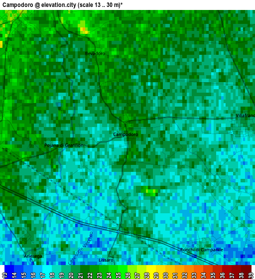 Campodoro elevation map