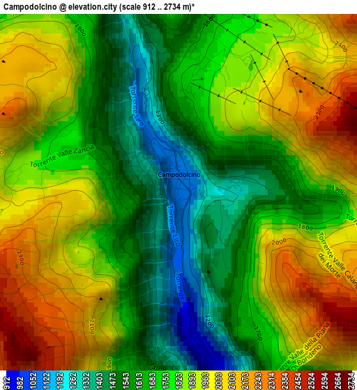 Campodolcino elevation map