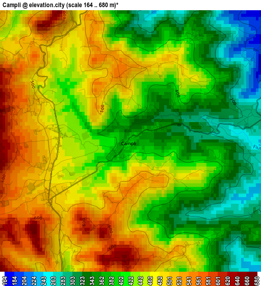 Campli elevation map