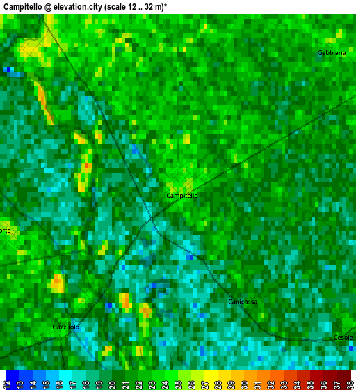 Campitello elevation map