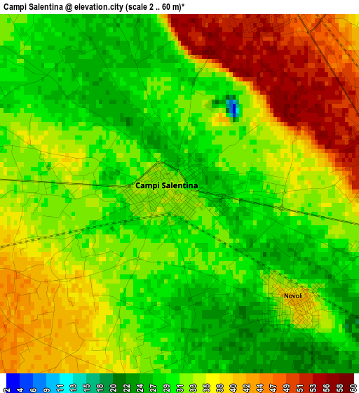 Campi Salentina elevation map