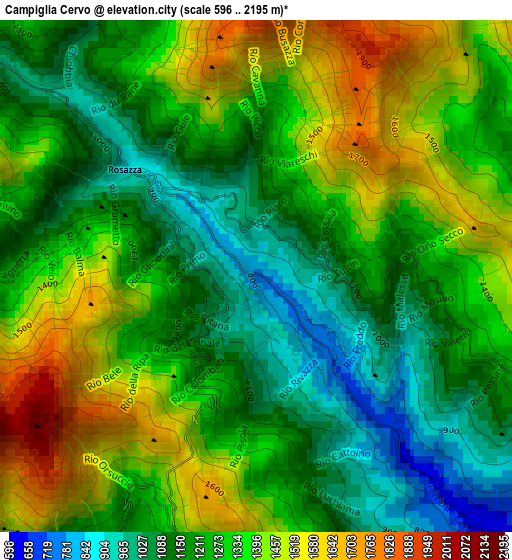 Campiglia Cervo elevation map