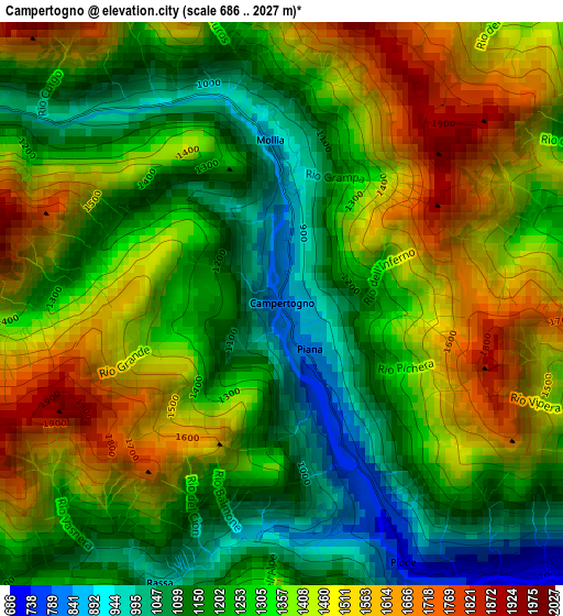 Campertogno elevation map