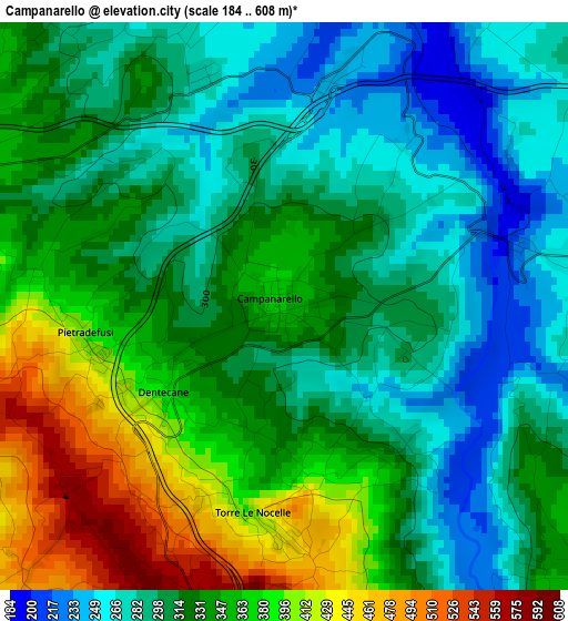 Campanarello elevation map