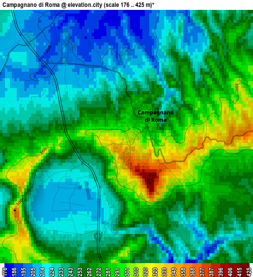 Campagnano di Roma elevation map