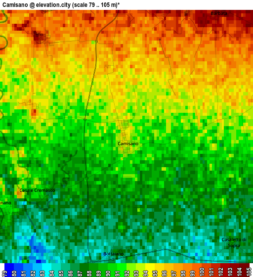 Camisano elevation map