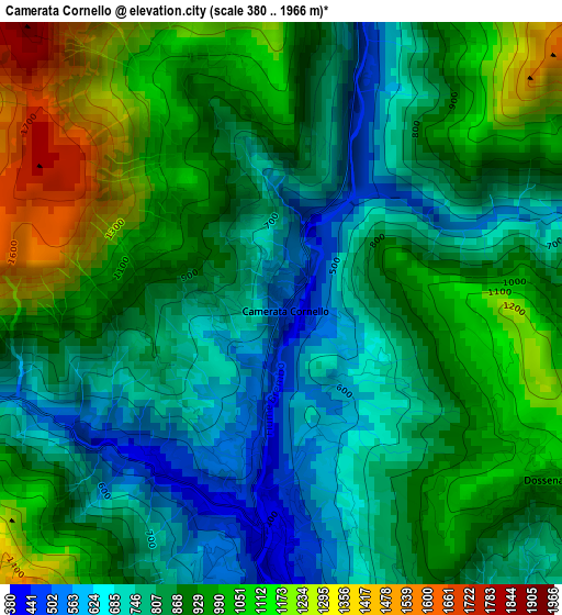 Camerata Cornello elevation map