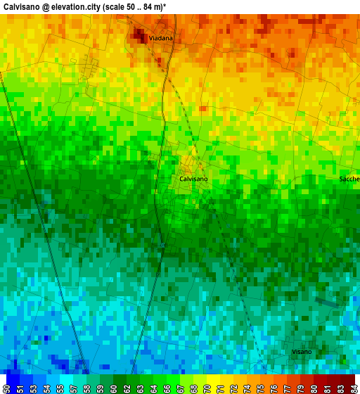 Calvisano elevation map