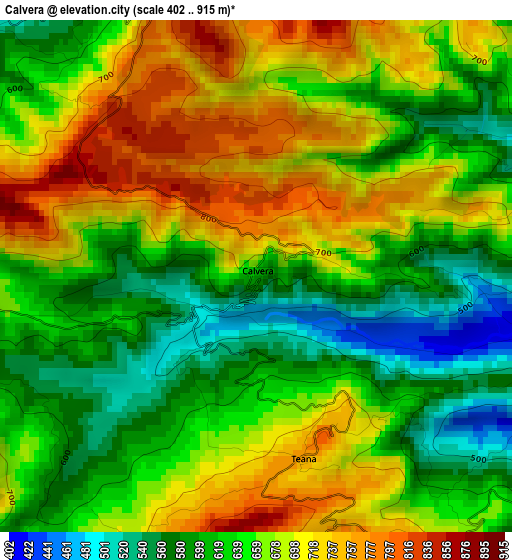 Calvera elevation map