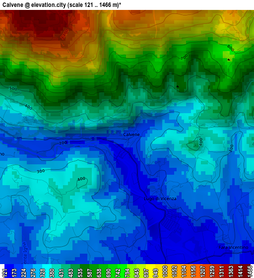 Calvene elevation map