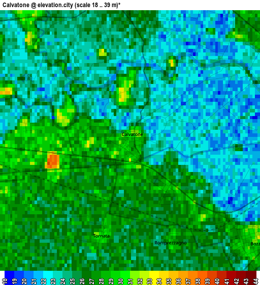 Calvatone elevation map