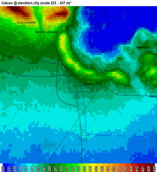 Caluso elevation map