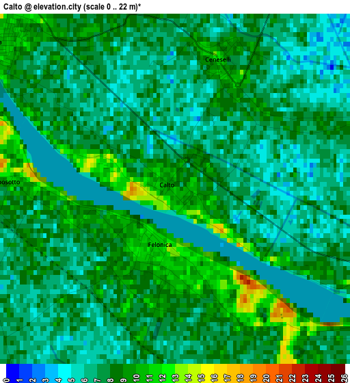 Calto elevation map