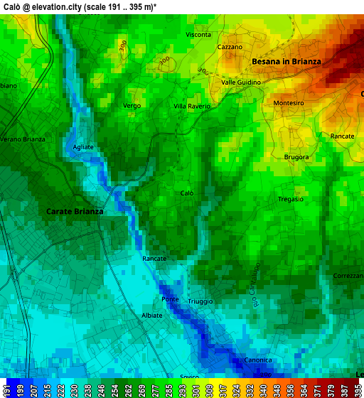 Calò elevation map