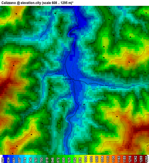 Calizzano elevation map