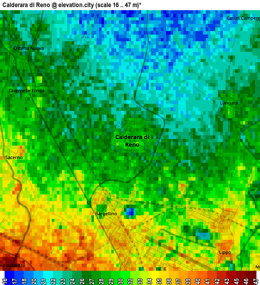 Calderara di Reno elevation map