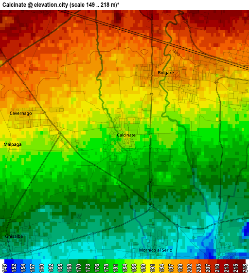 Calcinate elevation map