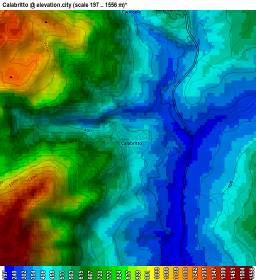 Calabritto elevation map