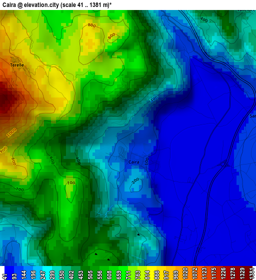 Caira elevation map