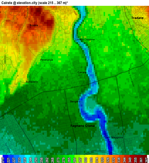 Cairate elevation map