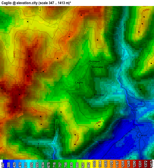 Caglio elevation map