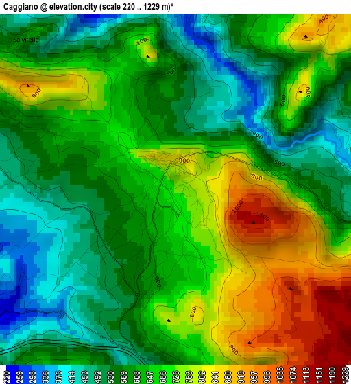 Caggiano elevation map