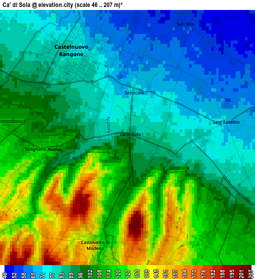 Ca' di Sola elevation map