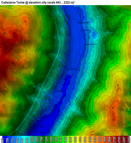 Caderzone Terme elevation map