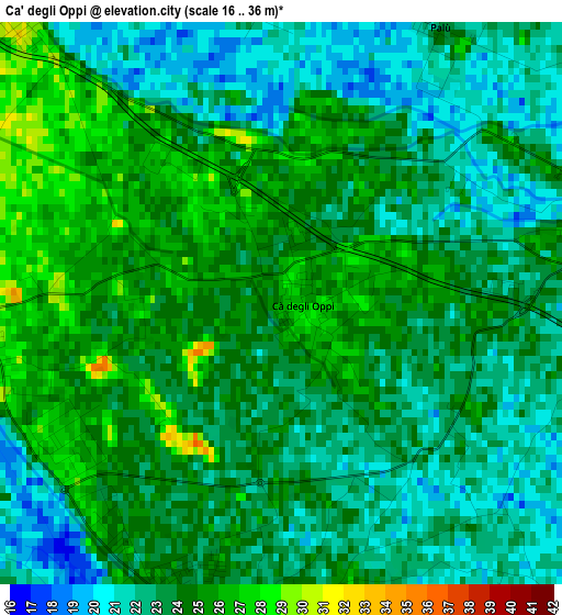 Ca' degli Oppi elevation map