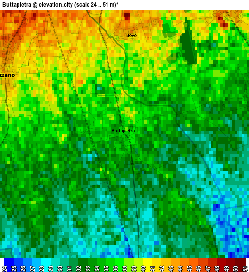 Buttapietra elevation map