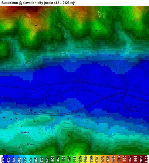 Bussoleno elevation map