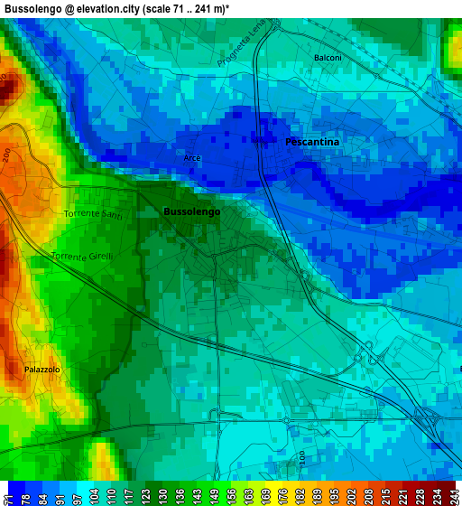 Bussolengo elevation map