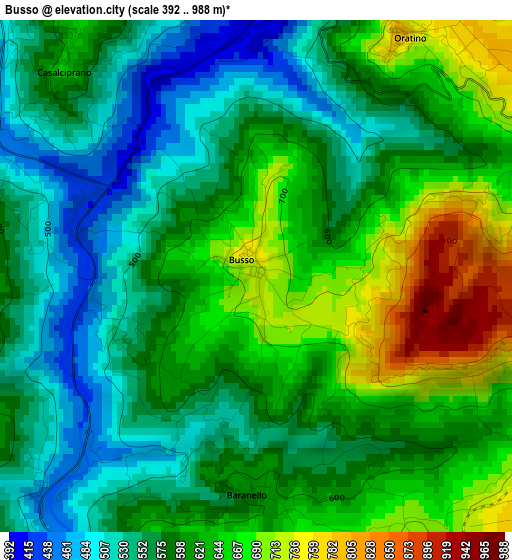 Busso elevation map