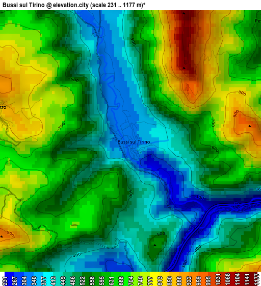 Bussi sul Tirino elevation map