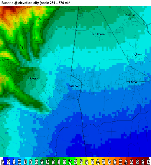 Busano elevation map