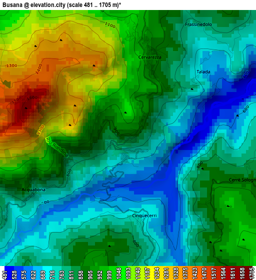 Busana elevation map