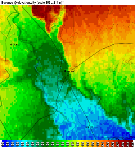 Buronzo elevation map