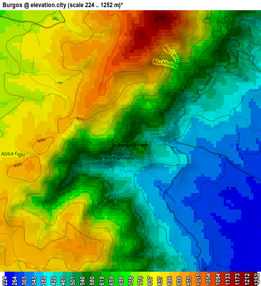 Burgos elevation map