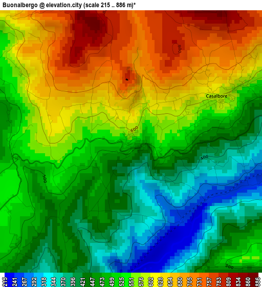 Buonalbergo elevation map