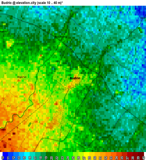 Budrio elevation map