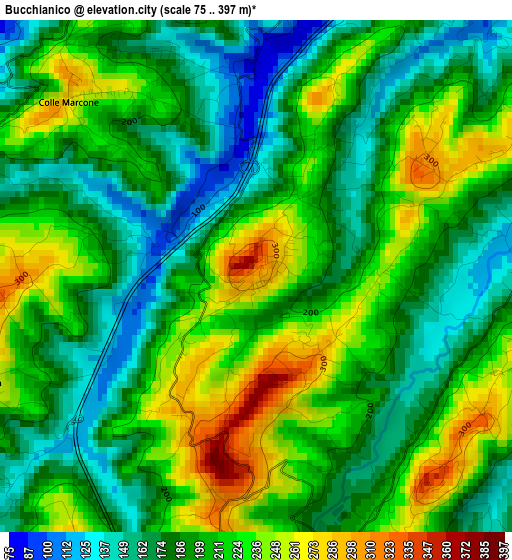 Bucchianico elevation map