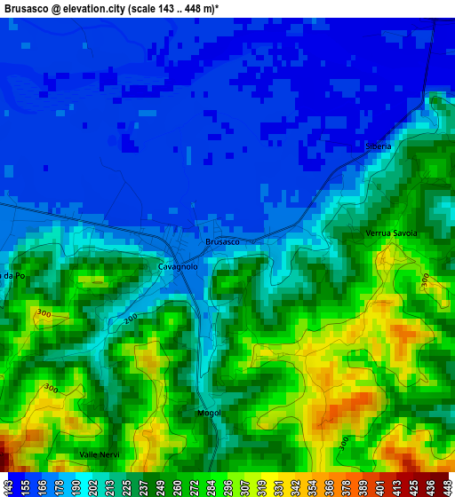 Brusasco elevation map