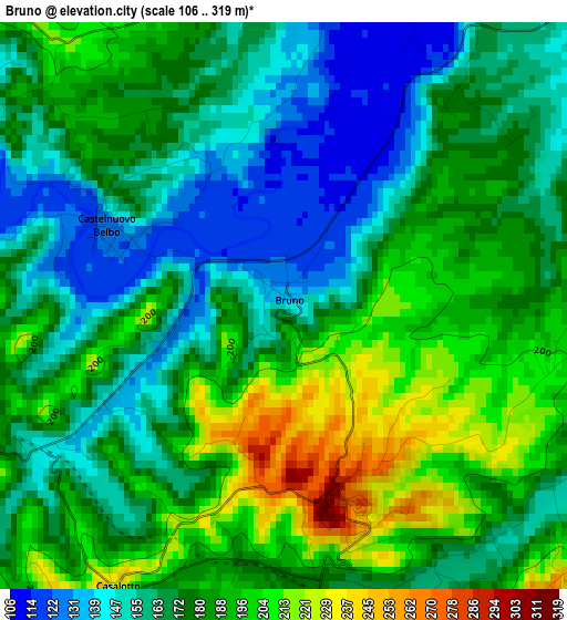 Bruno elevation map