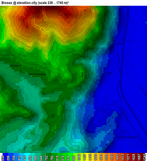 Brosso elevation map