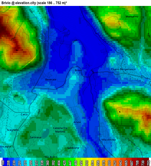 Brivio elevation map