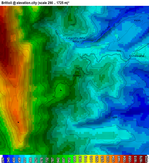 Brittoli elevation map