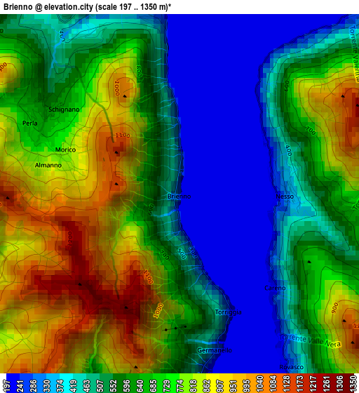 Brienno elevation map