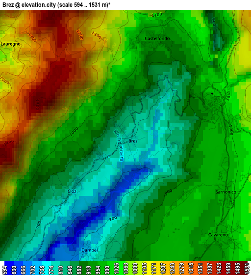 Brez elevation map