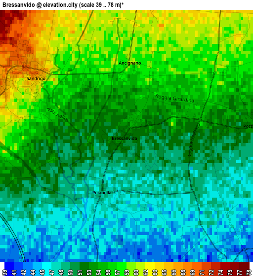 Bressanvido elevation map